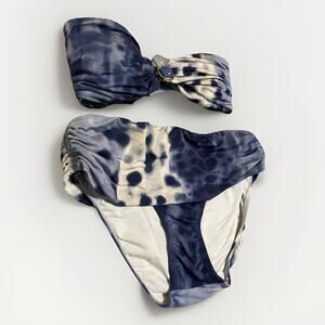 Despi Blue Swim Bottom Abstract Gem Silver Accent Boho Bohemian Medium